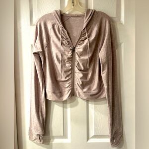 Crop hoodie- champagne color. Perfect for yoga.